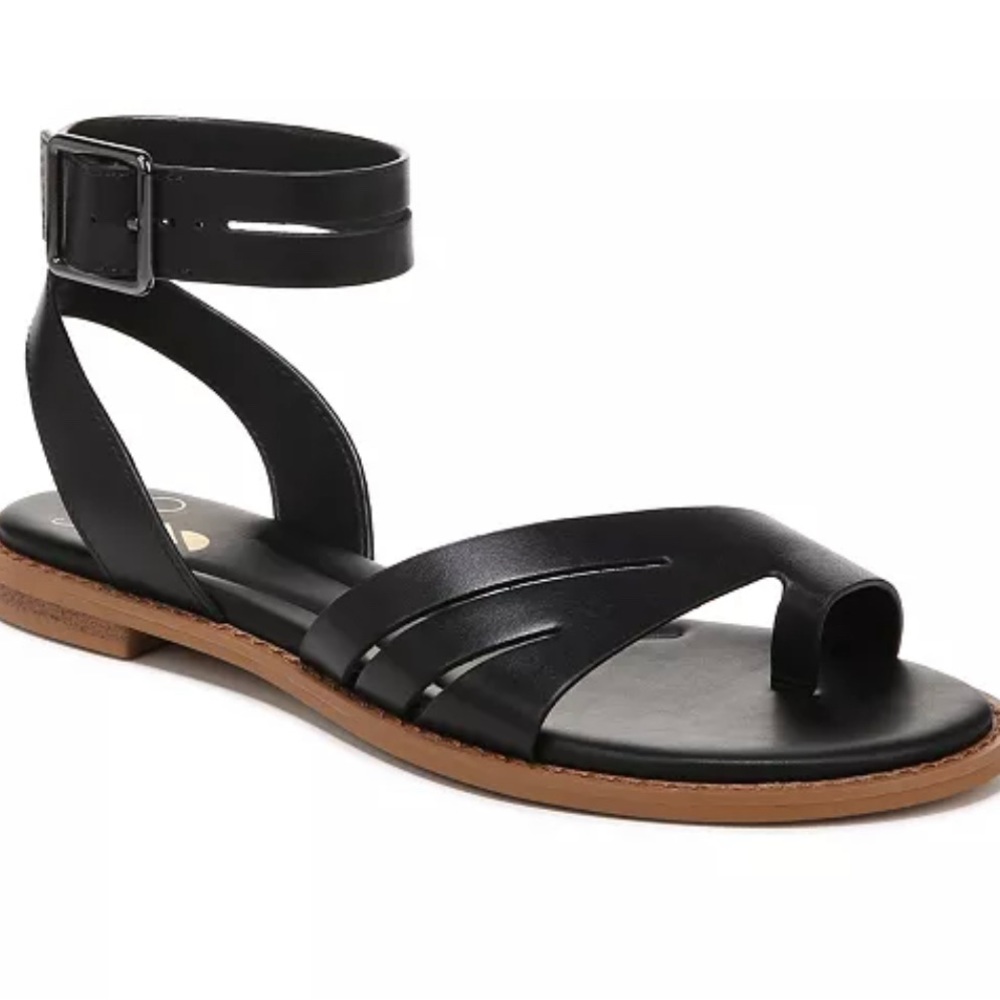 Black Franco Sarto Ankle Strap Sandals